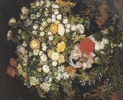 Vincent Van Gogh Chrysanthemums and Wild Flowers in a Vase (nn04) oil